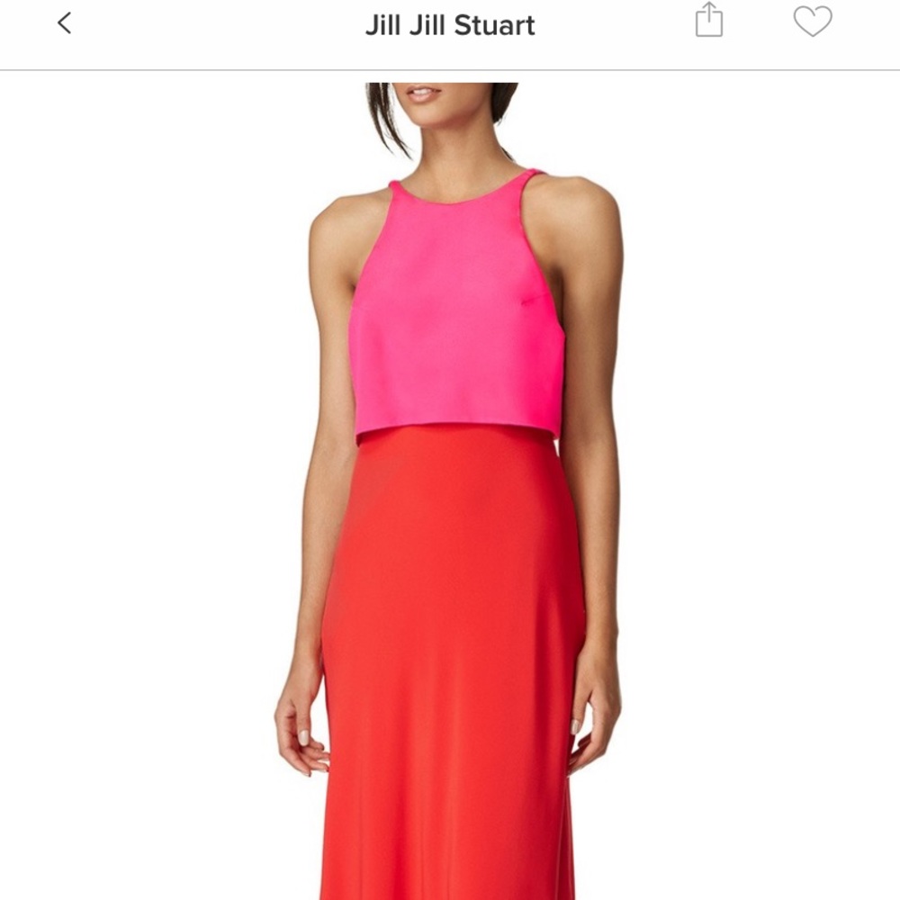 Pink and red Jill Stuart pop-over gown